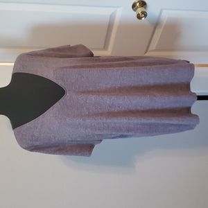 Lane Bryant Gray T-Shirt with Cute Sleeve CutOut